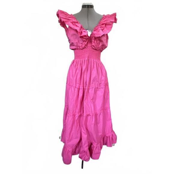 House of Harlow 1960 Dresses & Skirts - House of Harlow Pink Ruffle Maxi Dress with Pockets Size S